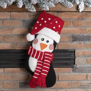 Glitzhome 19 L Hooked 3D Penguin Christmas Stocking